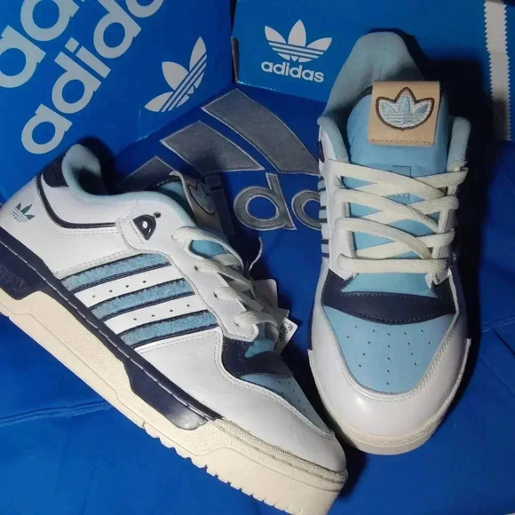 NWT ADIDAS ORIGINALS RIVALRY LOW 86 U.S. MENS SIZE 9.5 CAROLINA BLUE COLORWAY - Picture 2 of 6